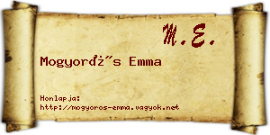 Mogyorós Emma névjegykártya